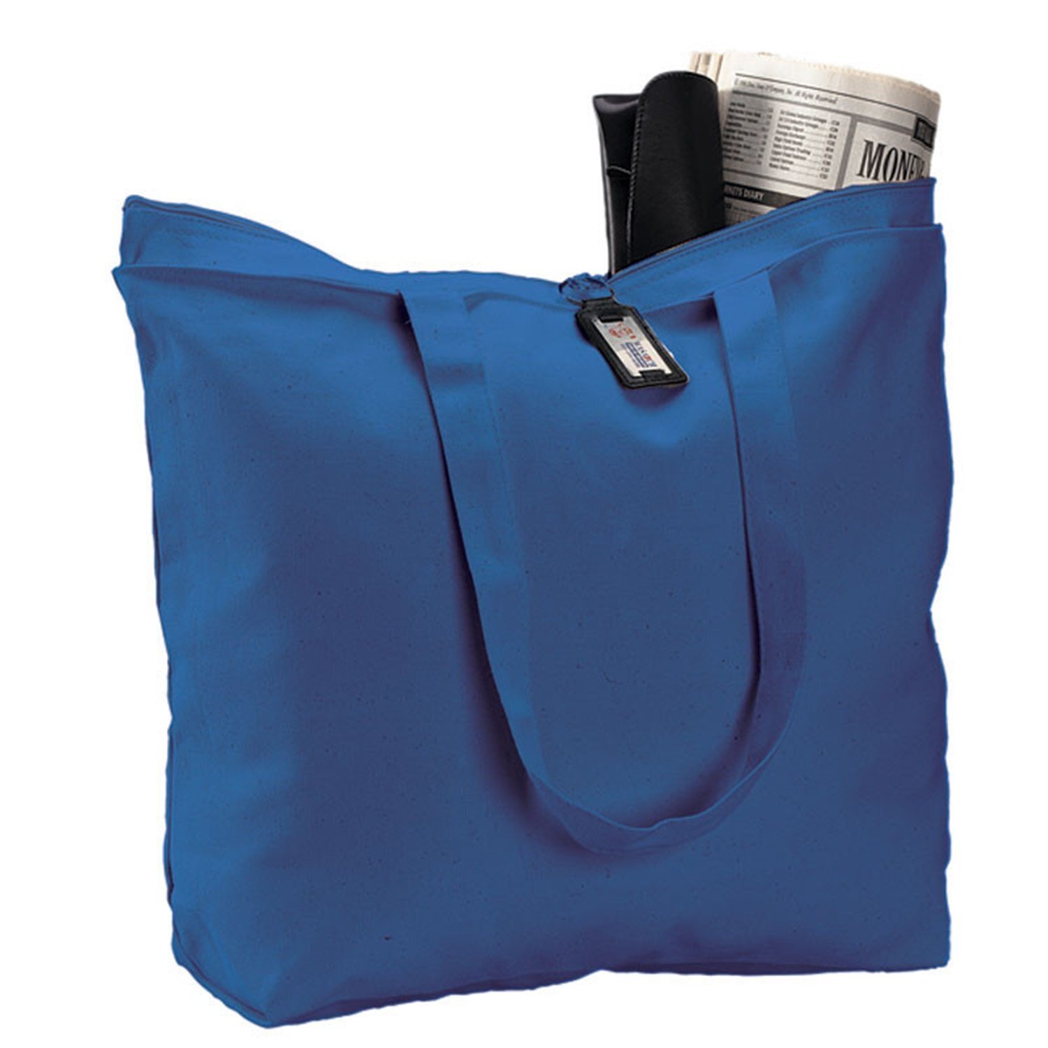 1378 6 Pack Set Of 6 Heavy Canvas Large Tote Bag With Zippered Closure